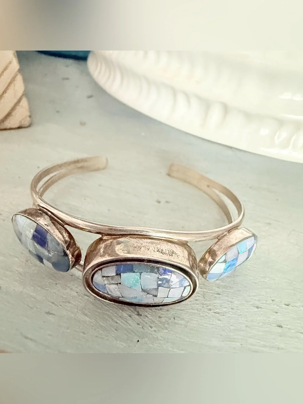 DTR Desert Rose Jay King 925 Sterling Silver Reversible Cuff Bracelet
